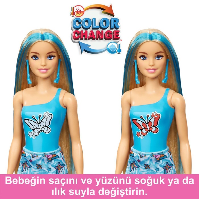 HRK06 Barbie Color Reveal Renk Değiştiren Sürpriz Barbie Gökkuşağı Serisi