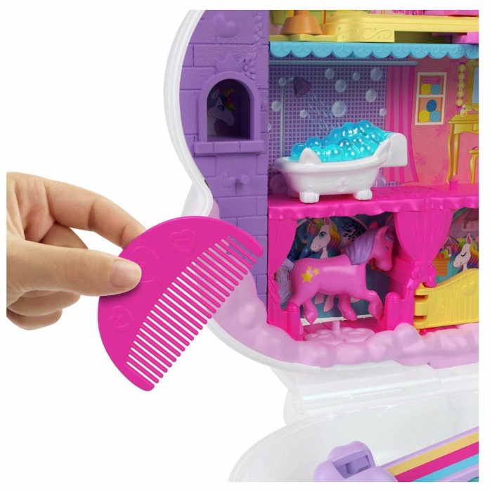 HKV51 Polly Pocket Tek Boynuzlu Atın Gökkuşağı Salonu