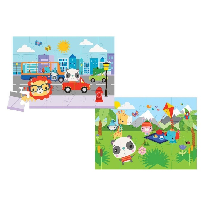 FP 13407 Fisher Price Baby Puzzle City Fun Picnic 2In1