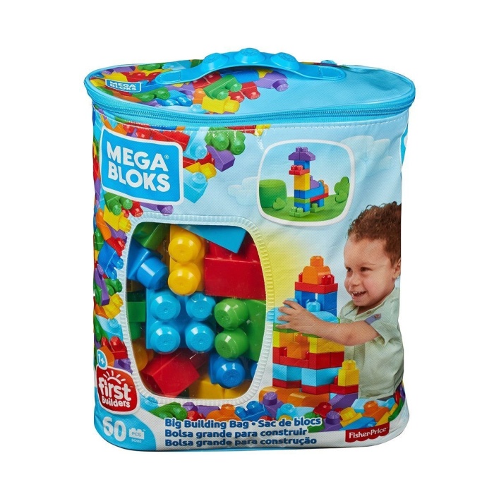 CYP67 MEGA BLOKS® 60 parçalı Blok Torbaları 2 asorti - Mavi - Pembe +1 yaş