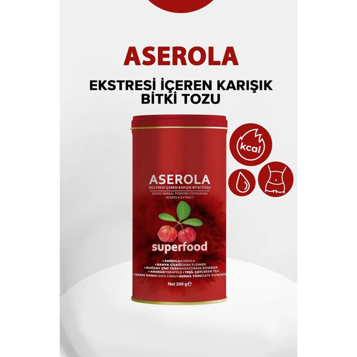 Aserola Ekstresi İçeren Karışık Bitki Tozu 200 GR Metal Kutu