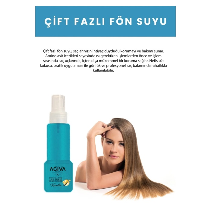 Agiva Çift Fazlı Fön Suyu 100 ml Keratin