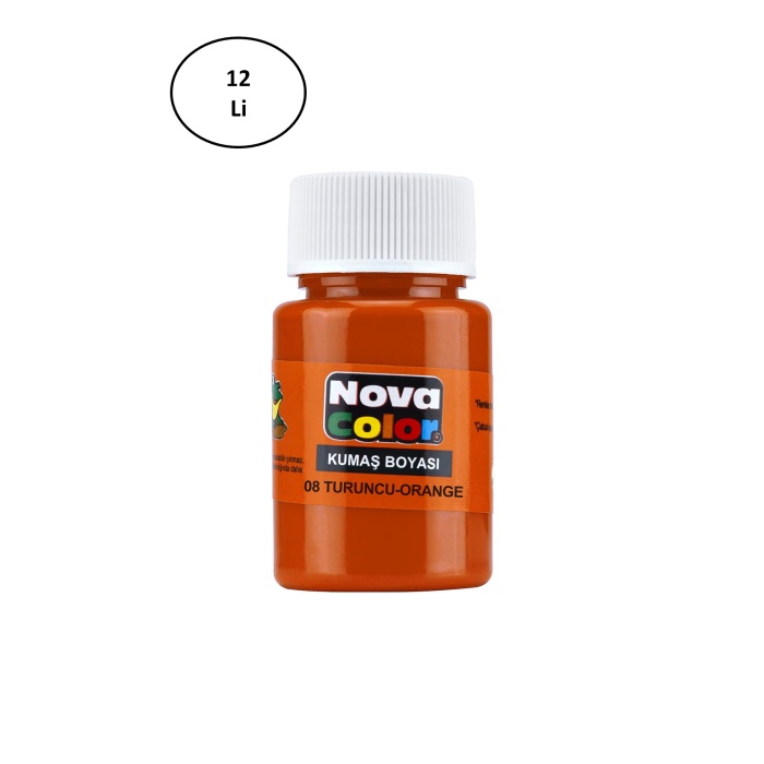 Nova Color Kumaş Boyası Şişe 30 Ml Turuncu 12 Li