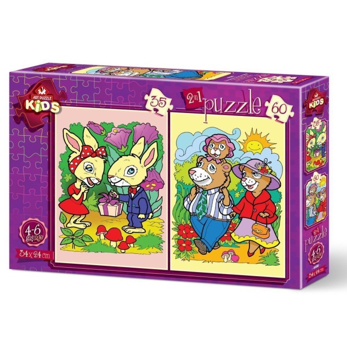 4489 Penguenler 12+24 Parça Çocuk Puzzle -Art Puzzle