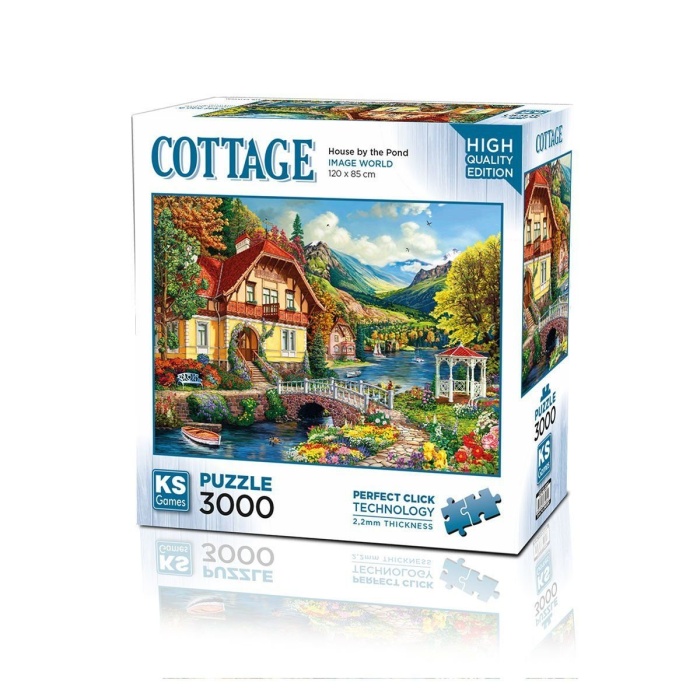 23015 House By The Pond 3000 Parça Puzzle -KS Puzzle