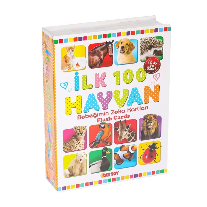 1741 Flash Card İlk 100 Hayvanlar Eğitici Kartlar -Dıytoy