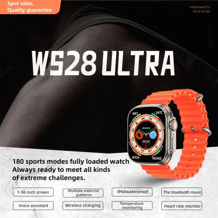 Ws28 Ultra 49mm Siri Tansiyon Ateş Nabız Ölçer Akıllı Saat