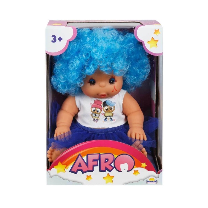 20040 Afro Kıvırcık Saçlı Bebek 23 cm -Sunman