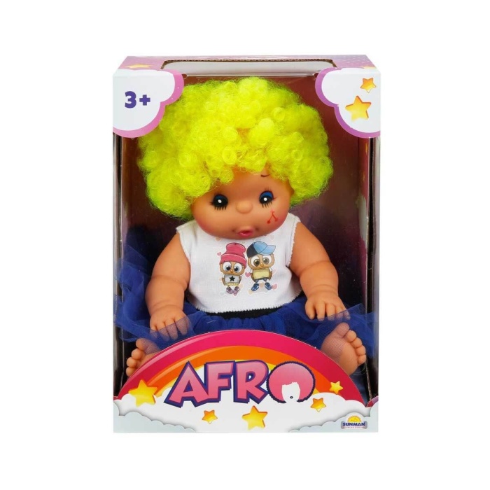 20040 Afro Kıvırcık Saçlı Bebek 23 cm -Sunman