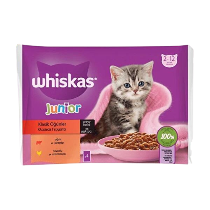 Whiskas Klasik Öğünler Yavru Kedi Yaş Maması 340 Gr - Lisinya