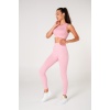 Toparlayıcı Dikişsiz Tayt-Crop Top Fitilli Büstiyer Tayt Crop Top Takım Pembe