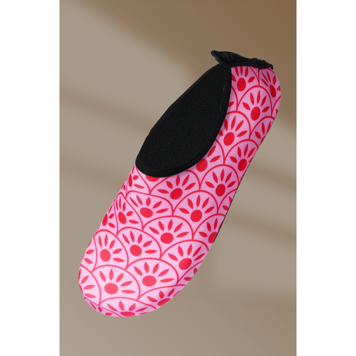 Kaydırmaz Kauçuk Taban Neoprene Pembe Güneş Desenli Deniz Ayakkabısı  (36-40), (8 Adet)