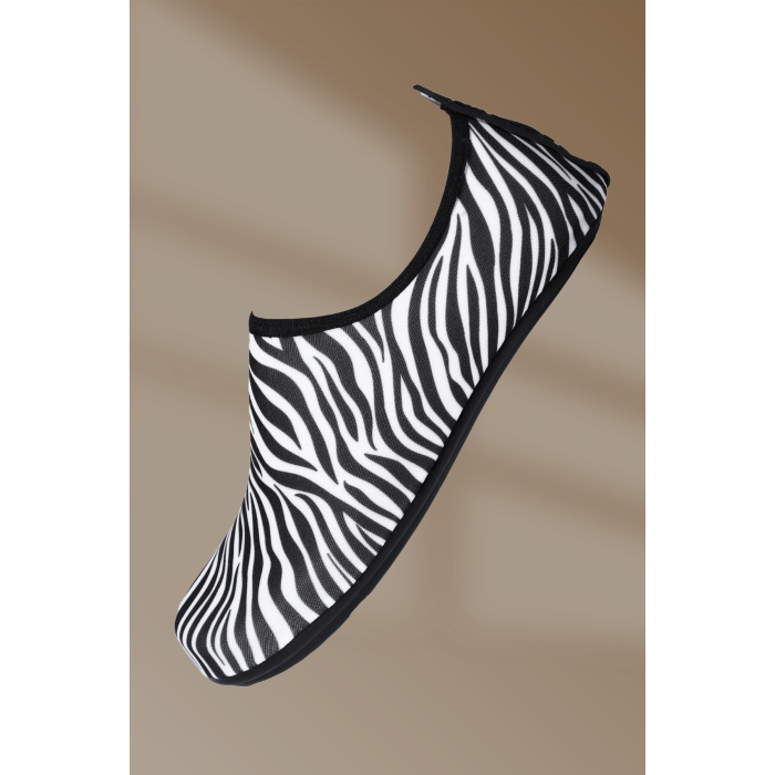 Kaydırmaz Kauçuk Taban Neoprene Zebra Desenli Deniz Ayakkabısı  (36-40), (8 Adet)