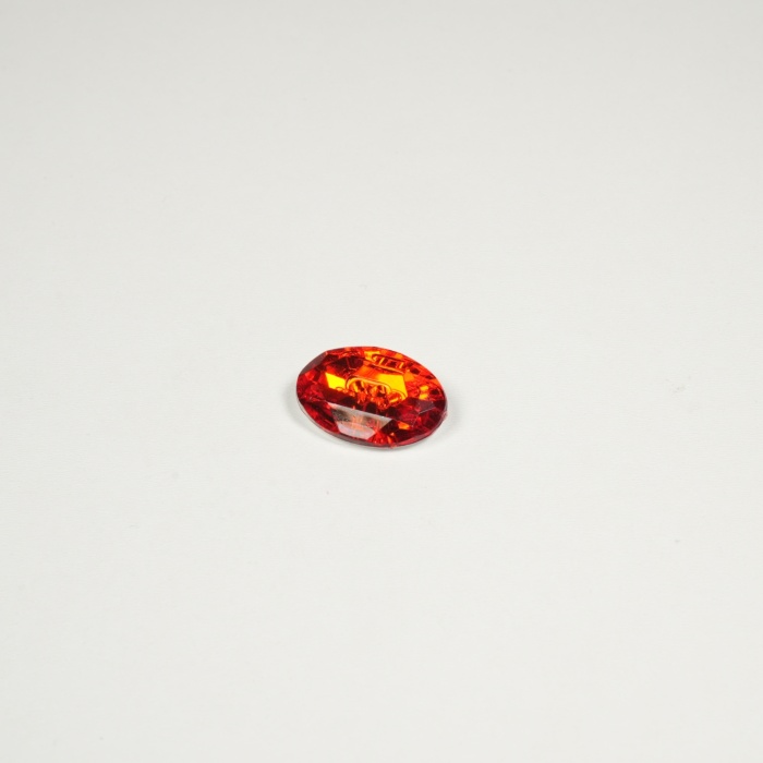 Oval Renkli Kristal Düğme - 3cm x 2 cm