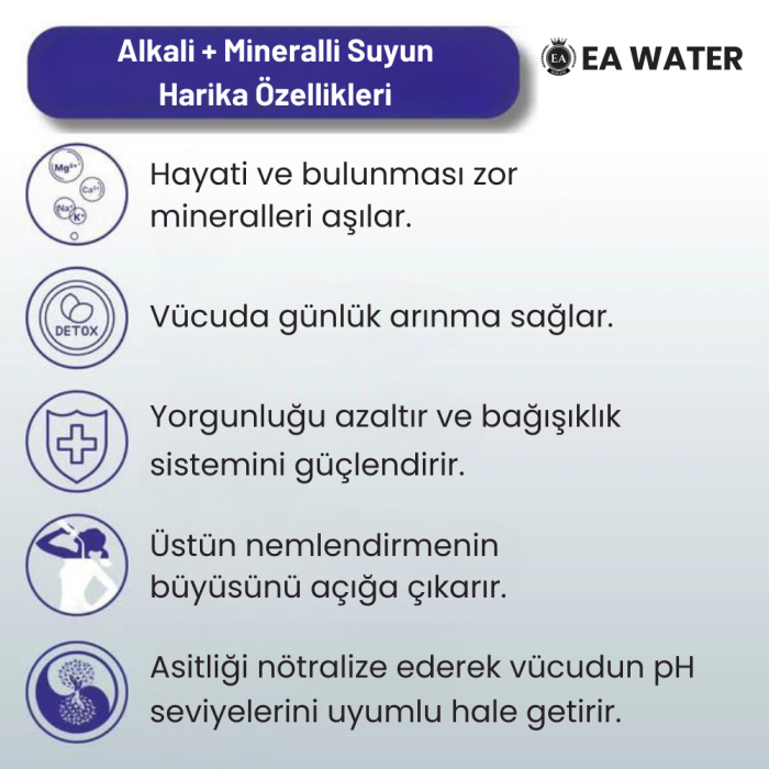 EA Water Mineral Plus | Dünyada Tek +8 Mineral Filtreli 13 Aşamalı Su Arıtma Cihazı