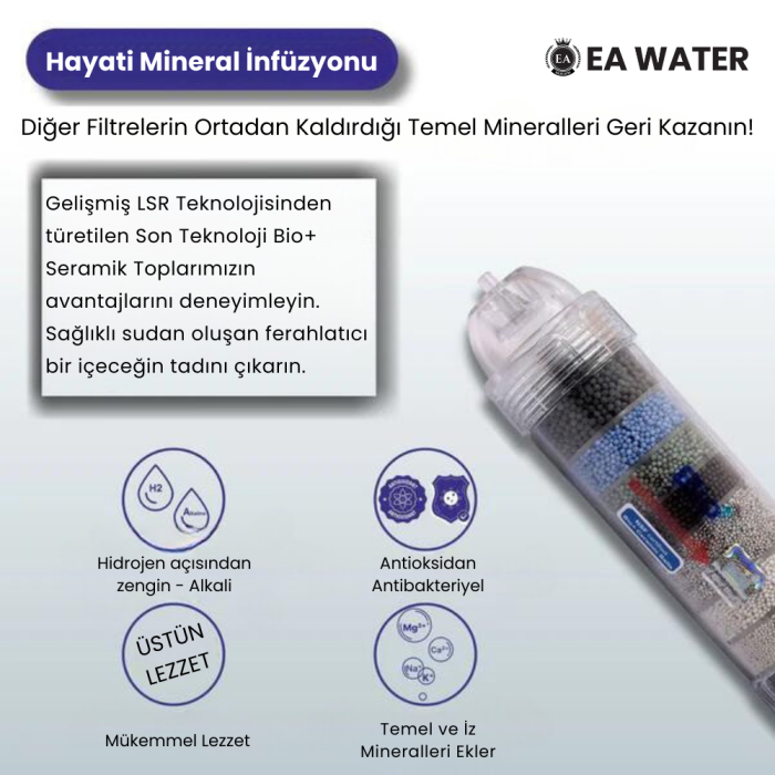 EA Water Mineral Plus | Dünyada Tek +8 Mineral Filtreli 13 Aşamalı Su Arıtma Cihazı