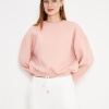 Kadın Bisiklet Yaka Sweatshirt Pembe