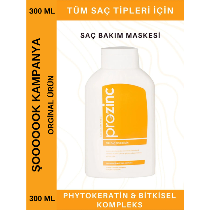 Prozinc Dolgunlaştırıcı Saç Bakım Ve Onarım Kremi 300ml (tesettür kullanilan kadınlar için)