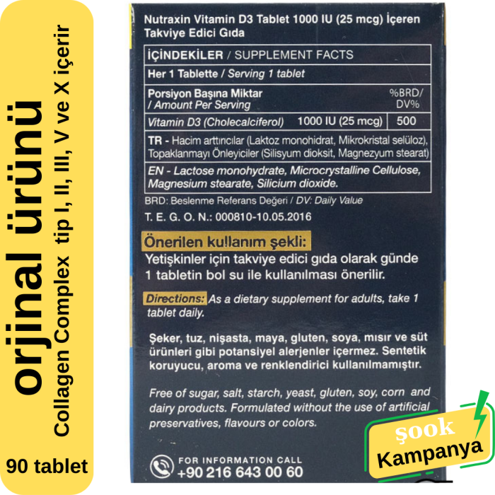 Nutraxin B12 Vitamini 3lü (1000 Mcg) - Dil Altı 60 Tableti