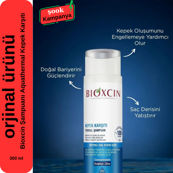 Bioxcin Aqua Thermal Kepek Karşıtı Şampuan 300ml Tüm Saç Tipleri