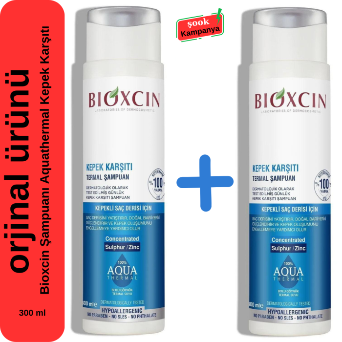 Bioxcin 2li Aqua Thermal Kepek Karşıtı Şampuan 300ml Tüm Saç Tipleri