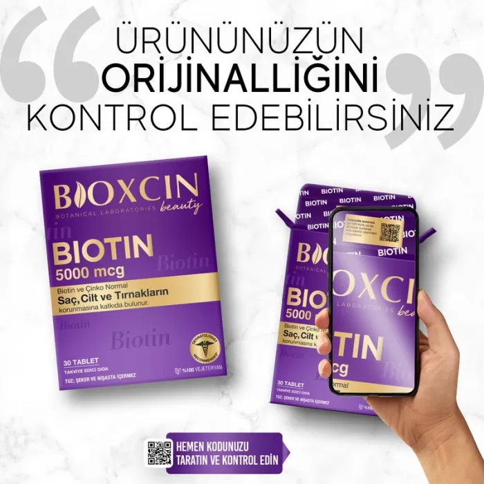 Bioxcin Biotin 5.000 Mcg 30 Tablet - Biotin Çinko 15 Mg Saç Ve Tırnak Vitamini