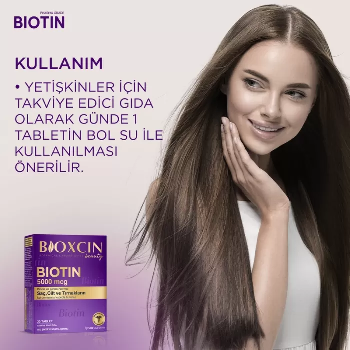 Bioxcin Biotin 5.000 Mcg 30 Tablet - Biotin Çinko 15 Mg Saç Ve Tırnak Vitamini