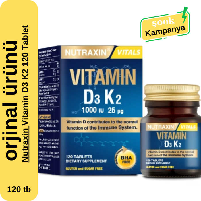 Nutraxin Vitamin D3 K2 120 Tablet