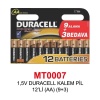 1,5V DURACELL KALEM PİL 12’Lİ (AA) (9+3)