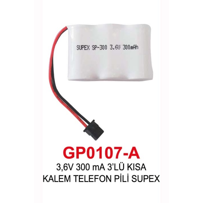 3,6V 300 mA 3’LÜ KISA KALEM TELEFON PİLİ SUPEX