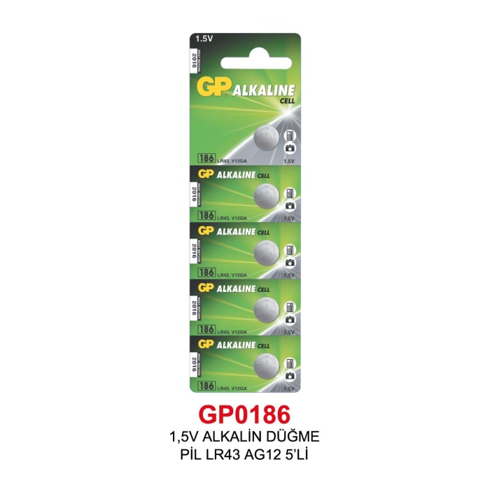 ,5V ALKALİN DÜĞME PİL LR43 AG12 5Lİ