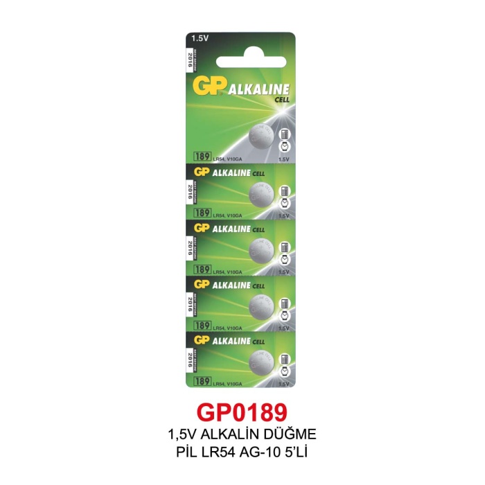 1,5V ALKALİN DÜĞME PİL LR54 AG-10 5’Lİ