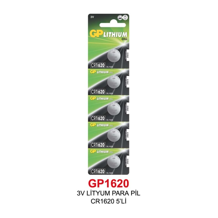 3V LİTYUM PARA PİL CR1620 5’Lİ