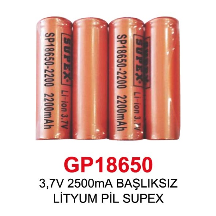 3,7V 2500mA BAŞLIKSIZ LİTYUM PİL SUPEX