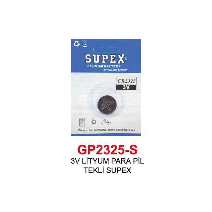 3V LİTYUM PARA PİL TEKLİ SUPEX 2325-S