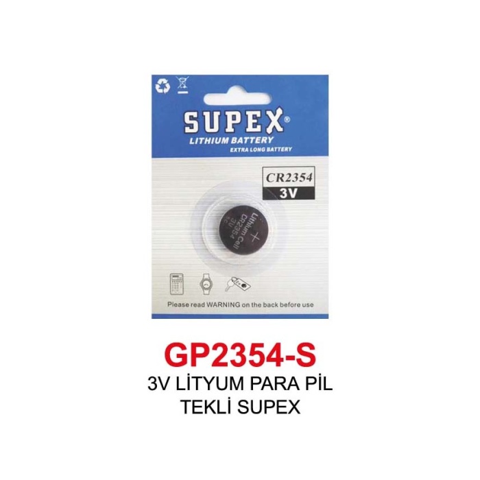 3V LİTYUM PARA PİL TEKLİ SUPEX 2354-S