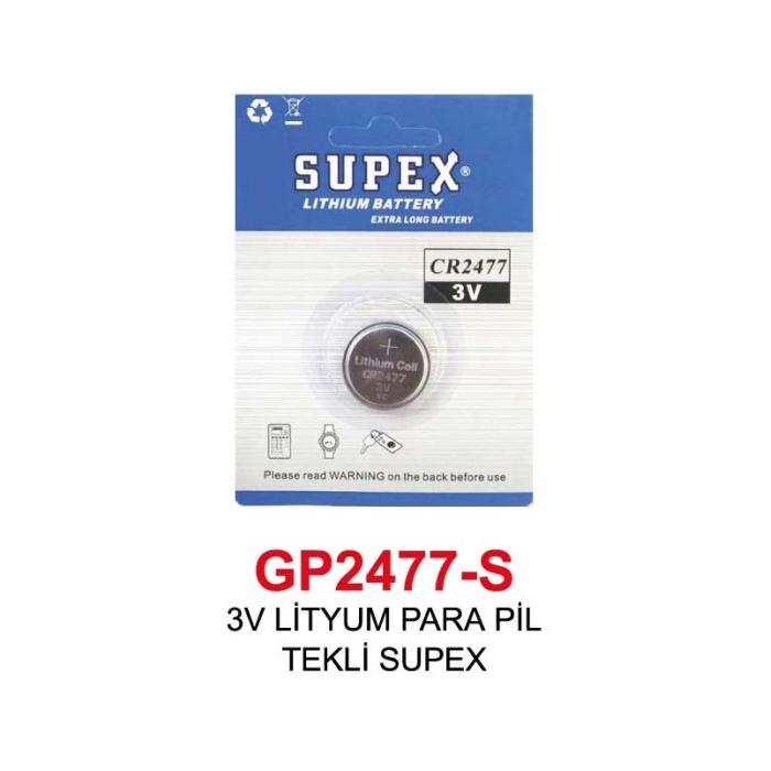 3V LİTYUM PARA PİL 2477-S TEKLİ SUPEX