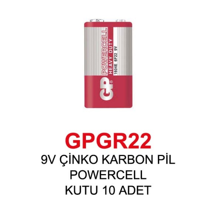 9V ÇİNKO KARBON PİL - POWERCELL