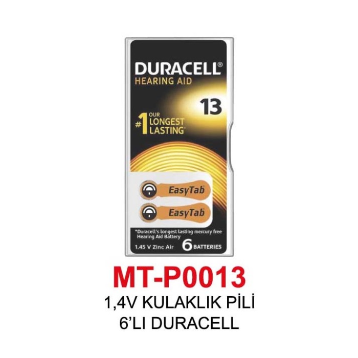 1,4V KULAKLIK PİLİ 6’LI DURACELL