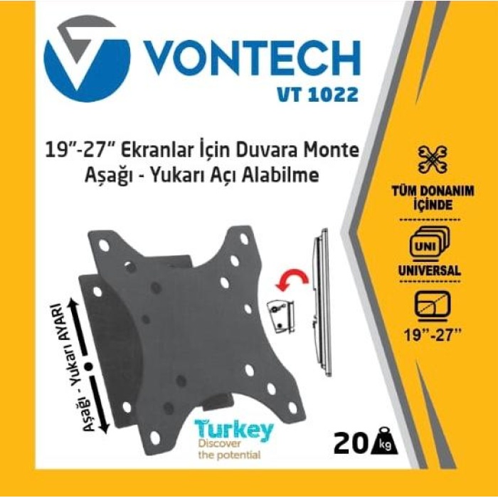 19-27 ekranlar için duvara monte askı aparatı