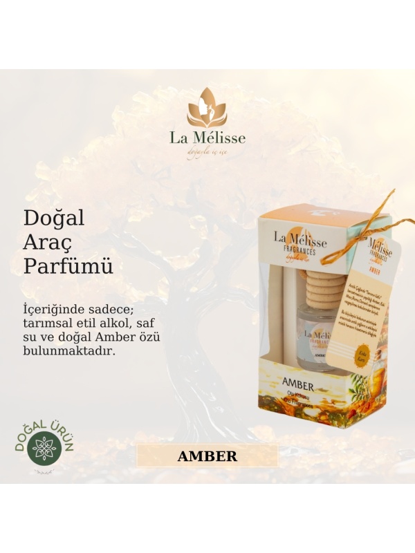 Doğal Oto Araba Kokusu Amber - Ipli Askılı 8 ml