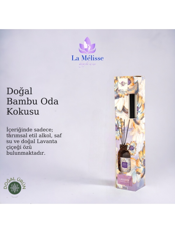 Bambu Çubuklu Doğal Oda Kokusu ( Reed Diffuser ) Lavanta Çiçeği 50 Ml