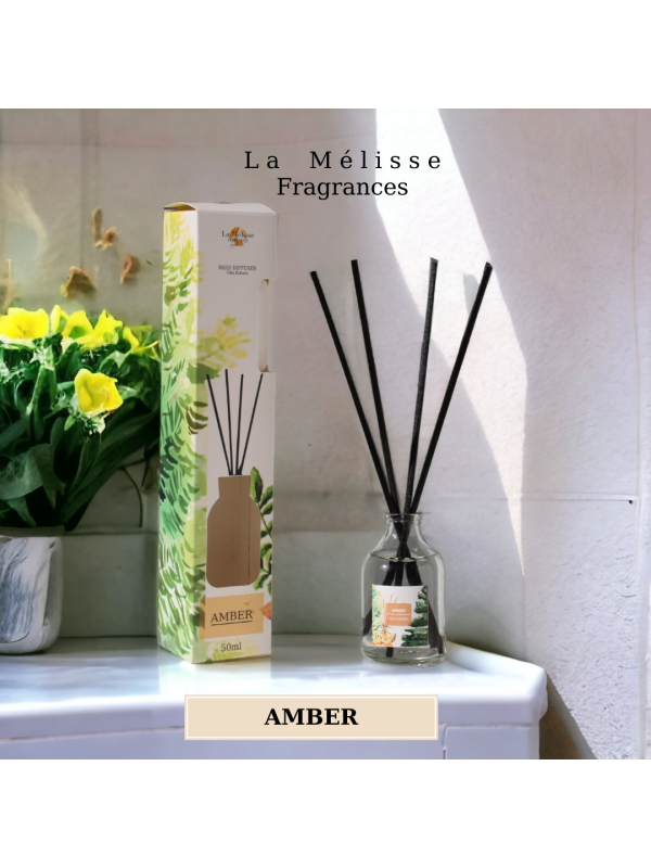 Bambu Çubuklu Doğal Oda Kokusu Amber ( Reed Diffuser ) 50 ml