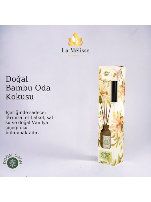 Bambu Çubuklu Doğal Oda Kokusu ( Reed Diffuser ) Vanilya Çiçeği 50 ml