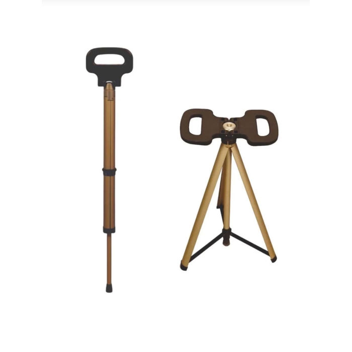 Katlanabilir Baston Tabure, Walking Stick And Portable Stoo