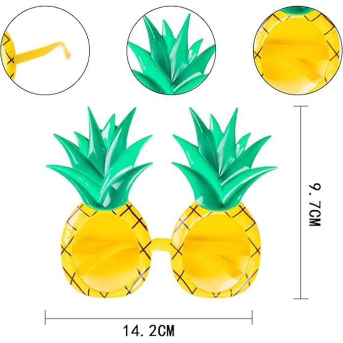 Tropikal Hawaii Ananas Şekilli Parti Gözlüğü 9.5 X 14 Cm