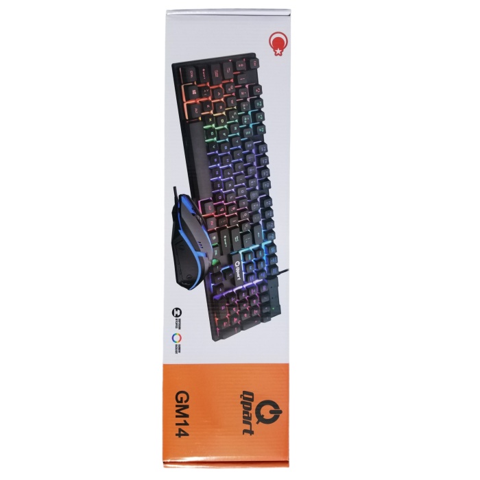 Qpart GM14 Rainbow Kablolu Oyuncu Klavye Mouse Set