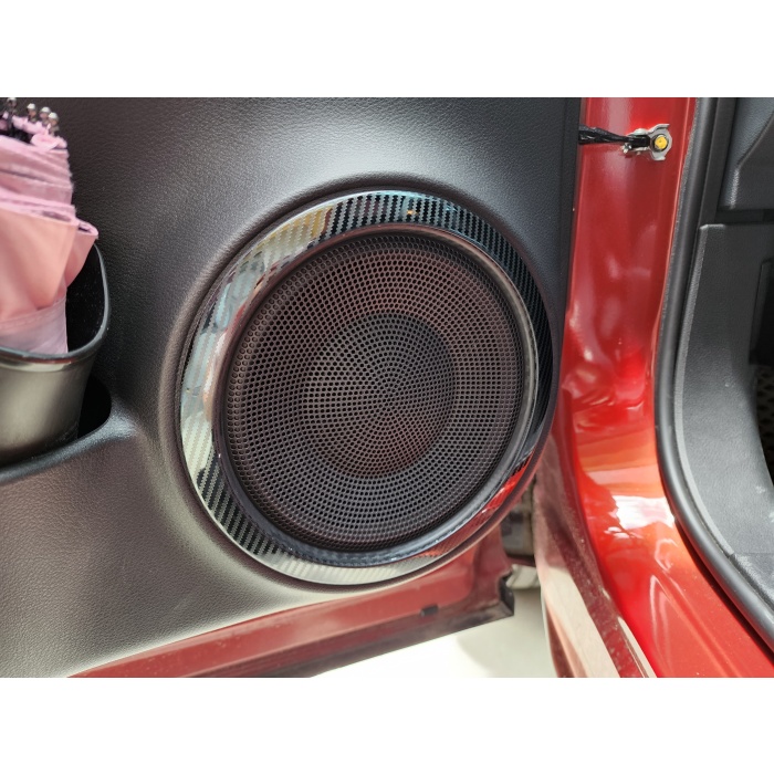 NISSAN JUKE YENI KASA F16 ÖN-ARKA KAPI SPEAKER ÇERÇEVE KAPAK SET 4 LÜ ADET - KARBON