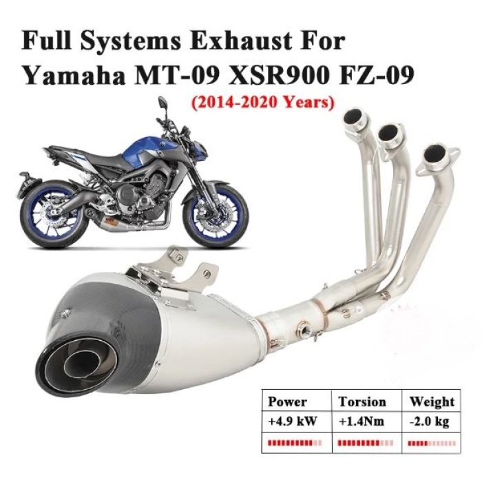 YAMAHA MT09 FZ09 XSR09 SET AKRAPOVIC SET - KARBON