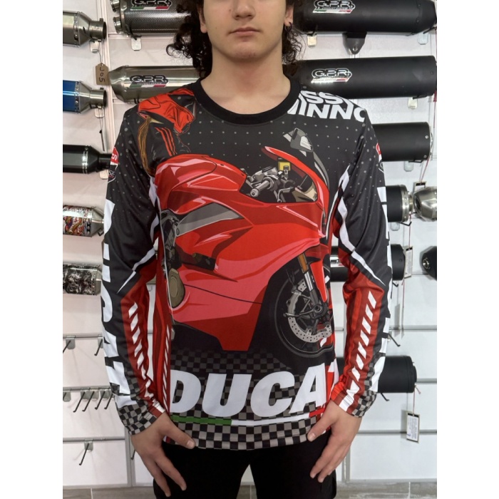 DUCATI UZUN KOLLU MOTORSIKLET SÜRÜŞ TSHIRT 2XL BEDEN